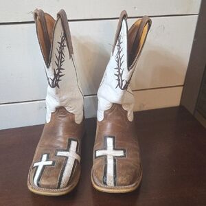 Tin Haul Brown and Yellow Cowboy Boots